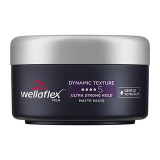 Wella Wellaflex Men's Dynamic Texture Matte Hair Paste - Ultra Strong Hold, Vegan Hair Wax for Long-Lasting Texturized Styles Wella Men's Matte Hair Paste: Strong Hold, Vegan - Texturized Style men's hair paste, matte hair wax, strong hold hair styling, vegan hair wax, texturizing hair paste, long lasting hair hold, non-sticky hair wax, men's hair styling products, hair paste, hair wax, matte finish, strong hold, vegan, caffeine, men's grooming, hair styling, texturized hair, natural look, long-lasting styl