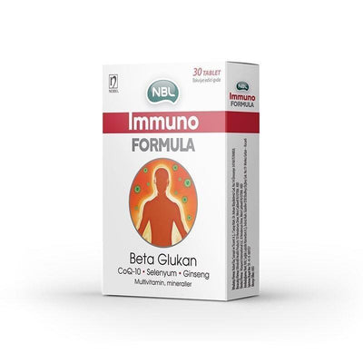 NBL Immuno Formula Dietary Supplement - 30 Tablets - Boosts Immune System Support with Beta Glucan, CoQ-10, Selenium, Gi