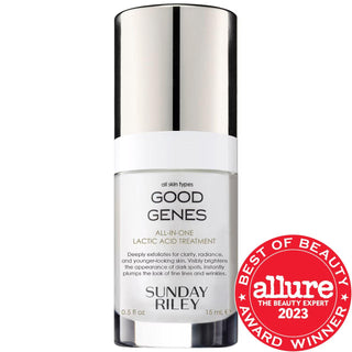 Sunday Riley Good Genes All-In-One AHA Lactic Acid Serum for Anti-Aging, Dark Spot Correction & Hyperpigmentation Treatment Sunday Riley Good Genes AHA Lactic Acid Serum - Anti-Aging & Dark Spot Correction AHA lactic acid serum, anti-aging skincare, dark spot correction, hyperpigmentation treatment, clean skincare products, skincare serum, facial treatments, exfoliating serum, brightening serum, sensitive skin, vegan skincare, gluten-free skincare, cruelty-free skincare, sustainable skincare, skincare for n