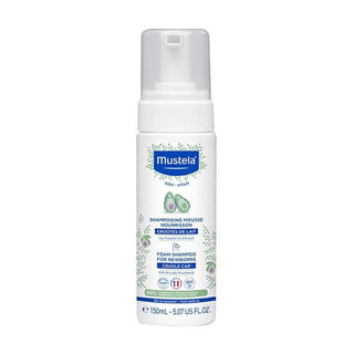 Mustela Baby Foam Shampoo for Newborns - Gentle, Tear-Free, 5.07 fl oz Mustela Baby Foam Shampoo - Gentle & Tear-Free baby foam shampoo, newborn hair care, gentle baby shampoo, tear-free baby shampoo, Mustela baby products, baby care, newborn baby products, gentle hair care, coconut extract shampoo, non-irritating baby products