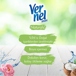 vernel coconut laundry softener bottle, close up of vernel max naturals coconut softener Vernel Coconut Concentrated Laundry Softener - Max Naturals 1440 ml | Ideal for Homeowners & Laundry Enthusiasts Vernel Coconut Laundry Softener - Max Naturals laundry-softener, vernel, coconut, natural-cosmetics, fabric-care, household-cleaning, softener, laundry-care, e-vitamins, ai-generated