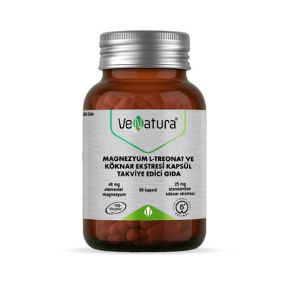 VeNatura Magnesium L-Threonate & Fir Extract Supplement - 90 Capsules for Cognitive Support & Wellness