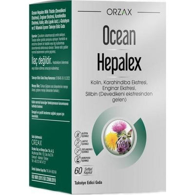 Ocean Hepalex: Advanced Liver Support & Detox - Milk Thistle, Artichoke, Dandelion, Choline, Antioxidant Supplement - 60