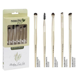 Nascita Eco Makeup Brush Set - 5 Piece Eco-Friendly Professional Makeup Brushes for Eyeshadow, Mascara, and Eyeliner Nascita Eco 5-Piece Makeup Brush Set makeup brush set, eco-friendly makeup tools, sustainable cosmetics, professional makeup brushes, eyes makeup brushes, beauty essentials, cosmetic brushes, eco-friendly cosmetics, makeup tools, Nascita Eco, 5-piece brush set