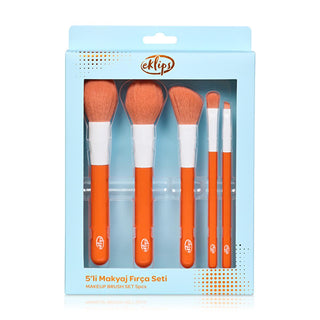 Eklips 5-Piece Makeup Brush Set - Professional Cosmetic Brushes for Precise Application & Hygiene Eklips 5-Piece Makeup Brush Set for Precise Application makeup brush set, 5-piece brush set, cosmetic brushes, beauty tools, professional makeup brushes, Eklips, makeup accessories, beauty essentials, hygiene, precision makeup application
