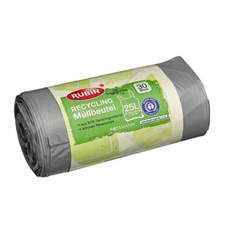 Rubin Durable Trash Bags with Handles - 25L, 30 Count, Eco-Friendly, Leak-Proof, and Tear-Resistant Rubin Durable Trash Bags - Eco-Friendly & Leak-Proof Trash bags, Durable trash bags, Eco-friendly trash bags, Leak-proof trash bags, Trash bags with handles, Recycled material trash bags, Household waste management, Waste disposal solutions, Eco-conscious products