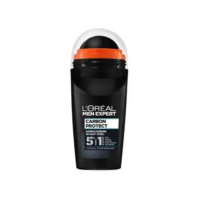 L'Oreal Paris Men Expert Carbon Protect Antiperspirant Deodorant Roll-On for Men - 48 Hour Sweat Protection, Stain-Free,