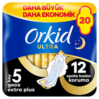 Orkid Overnight Hygienic Pads Extra Absorbency for Heavy Flow Nights - 20 Count Orkid Overnight Hygienic Pads - Extra Absorbency Overnight hygienic pads, Menstrual hygiene products, Extra absorbent sanitary pads, Nighttime sanitary protection, Hygienic pads for heavy flow, Women's health products, Feminine hygiene, Sanitary pads, Menstrual protection, Orkid products