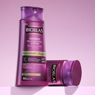 Bioblas Collagen + Keratin Shampoo for Thinning Hair - 12.18 fl oz, Volumizing, Paraben-Free Bioblas Collagen Shampoo - Volumizing & Paraben-Free Collagen Shampoo, Keratin Shampoo, Paraben-free Shampoo, Hair Loss Treatment, Volumizing Shampoo, Bioblas, Hair Care, Hair Nourishment, Hair Strengthening, Chemical-Free Hair Care, Daily Hair Care, Women's Hair Care, Hair Volume, Hair Health
