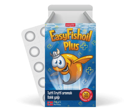 EasyFishoil Plus: Chewable Omega-3 Fish Oil for Kids - Tutti Frutti Flavor, EPA & DHA for Brain Health - Easy to Take Fi