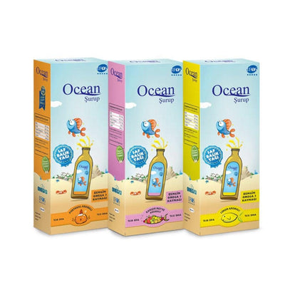 Ocean Fish Oil Syrup - Omega-3 Supplement for Heart Health & Brain Function, Lemon & Orange Flavored, 5.07 fl oz