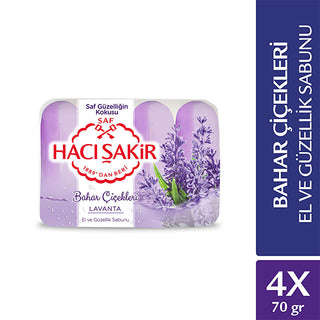Hacı Şakir Lavender Soap - 4 x 2.5 oz Bars | Traditional Turkish Soap