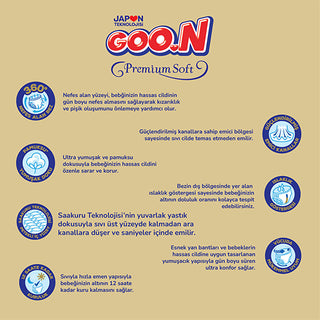 GOO.N Premium Soft Baby Diapers Size 3 - 76 Count | Ultra Soft Comfort