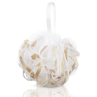 Eklips White & Gold Bath Sponge with Ribbon - Luxurious Exfoliation