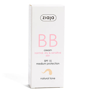 Natural BB Cream for Normal, Dry, and Sensitive Skin - SPF 15 | Ziaja 50ml