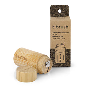 T-Brush Activated Charcoal Floss - Bamboo Case 30M | Eco-Friendly
