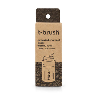 T-Brush Activated Charcoal Floss - Bamboo Case 30M | Eco-Friendly