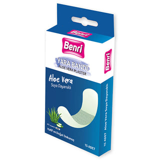 Benri Aloe Vera Bandages 15 Count - Soft & Waterproof | First Aid
