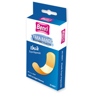 Benri Classic Band-Aids 30 Count - Waterproof Adhesive | Comfort Fit