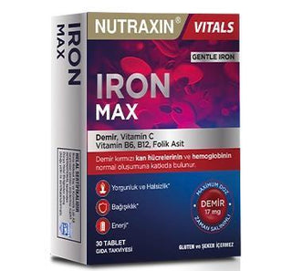 Nutraxin Iron Max: High Potency Iron Supplement for Deficiency & Anemia - Boost Energy & Red Blood Cell Production (30 Tablets) Nutraxin Iron Max: Iron Supplement for Anemia & Deficiency iron supplement, iron deficiency, anemia supplement, iron tablets, Nutraxin Iron Max, iron supplement for women, iron supplement for pregnancy, iron, supplement, max strength, oral supplement, fatigue, low iron, energy boost, red blood cell production, women's health, pregnancy supplement, iron for anemia, iron for women, o