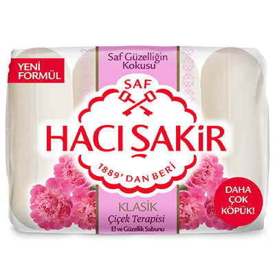 Hacı Şakir Classic Flower Therapy Soap 4 x 2.47oz - Traditional Turkish Soap