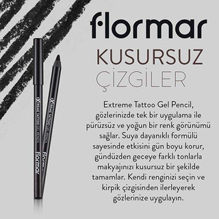 Flormar Extreme Tattoo Waterproof Gel Eye Pencil Onyx | 0.04 oz