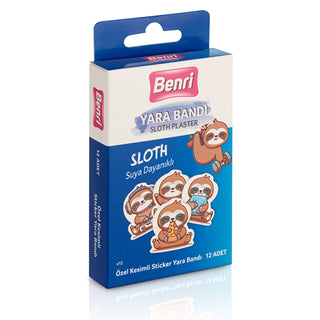 Fun Sloth Bandages 12-Pack - Latex-Free & Waterproof | Benri