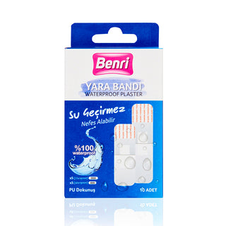 Benri Waterproof Bandages 10 Count - Latex-Free | Soft & Durable