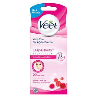 Veet Easy Gelwax Special Facial Wax Strips for Normal Skin 20 Pieces
