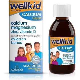 Vitabiotics Wellkid Calcium Liquid Şurup 150 ml - Calcium Supplement for Children with Vitamin D3