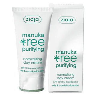 Ziaja Manuka Moisturizing Day Cream for Oily & Combination Skin - SPF 10, 1.69 fl oz Ziaja Manuka Day Cream for Oily Skin - SPF 10 Manuka Day Cream, Oily Skin Moisturizer, Combination Skin Care, SPF 10 Moisturizer, Natural Skincare Products, skincare for oily skin, moisturizer for combination skin, natural ingredients, Manuka extract, hyaluronic acid, sebum regulation, blackhead reduction, lightweight moisturizer, daily skincare routine