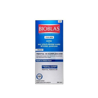 Bioblas Anti-Dandruff Shampoo for Men - Menthol & B19 Complex, 12.17 fl oz - Prevents Hair Loss & Soothes Scalp Bioblas Men's Anti-Dandruff Shampoo - 12.17 fl oz anti-dandruff shampoo for men, hair loss prevention shampoo, thermal water hair care, menthol shampoo benefits, B19 complex hair loss solution, men's grooming, hair care products, dandruff treatment, hair loss treatment, natural hair care, men's health