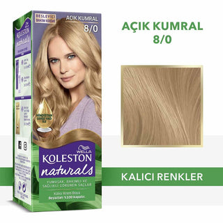 Wella Koleston Naturals Hair Color 8/0, Wella hair color packaging with instructions, Hair color components with coconut oil care, Before and after results of hair coloring Wella Koleston Naturals Hair Color - Light Brown 8/0 for Women 16+ Wella Koleston Naturals Light Brown Hair Color wella-hair-color, light-brown-hair-dye, hair-color-for-women, coconut-oil-hair-care, lasting-color, hair-coloring-kit, natural-hair-color, allergic-reaction-test, ai-generated, wella-koleston