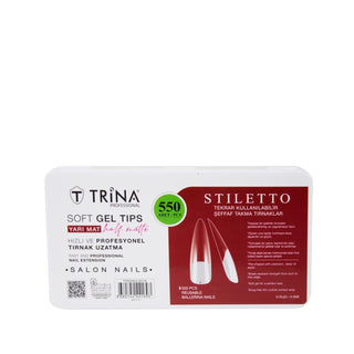 Trina Artificial Nails - 550 Piece Semi-Matte Soft Gel Stiletto Nail Set for Fashionable Nail Beauty Enhancements Trina 550 Piece Soft Gel Stiletto Nails - Matte Finish artificial nails, soft gel nails, stiletto nails, matte finish nails, nail beauty products, temporary nail solutions, nail enhancements, beauty products, cosmetic nails, fashion nail designs, nail care, nail accessories