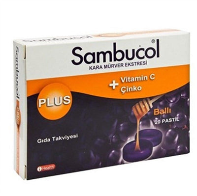 Sambucol Plus Black Elderberry Lozenges with Vitamin C & Zinc - Support Pastilles