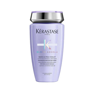 Kerastase Blond Absolu Bain Ultra-Violet Shampoo - Neutralizes Orange Tones, 8.45 fl oz Kerastase Blond Absolu Shampoo - Neutralizes Orange Tones Kerastase Blond Absolu, Blonde hair shampoo, Neutralize orange tones, Blonde hair care, High-end hair care, Hair care for blonde hair, Brassy tone reduction, Salon-quality hair care, Luxury hair products, Color-treated hair care