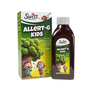Swiss Bork Allert-G Kids: Natural Allergy Relief & Immune Support - Omega-3, Resveratrol, & Quercetin Liquid Vitamin Supplement for Children Swiss Bork Allert-G Kids: Omega-3, Quercetin - Allergy Relief kids omega 3 supplement, children's resveratrol quercetin, natural allergy relief kids, liquid vitamin supplement for kids, omega 3 EPA DHA children, immune support supplement kids, black cumin seed oil kids, vitamin C D3 supplement children, Allert-G Kids, Swiss Bork Kids Supplement, kids supplement, omega 