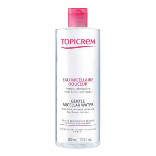 Topicrem Gentle Micellar Water 400ml - Sensitive Skin Face & Eye Makeup Remover, Paraben-Free Cleanser Topicrem Micellar Water: Gentle Makeup Remover for Sensitive Skin Micellar water, Gentle cleanser, Makeup remover, Sensitive skin cleanser, Dry skin cleanser, Paraben-free cleanser, Face cleanser, Eye makeup remover, Baby face cleanser, Topicrem micellar water, Sensitive skin, Dry skin, Makeup removal, Face cleansing, Eye makeup removal, Baby face cleaning, No-rinse cleanser, Paraben free, Gentle, Cleanser