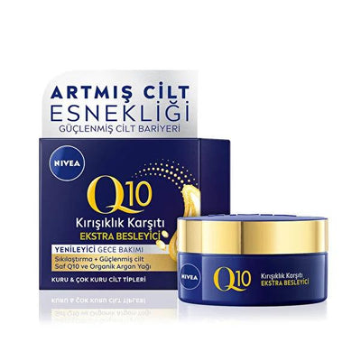Nivea Anti-Aging Night Cream with Q10 and Argan Oil - Nourishing, Rejuvenating, Wrinkle Reduction Cream for Softer, Firm