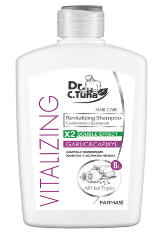 Dr. C. Tuna Revitalizing Shampoo Double Effect Garlic & Capixyl 17 oz. / 500 ml.