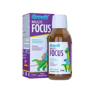 Grovit Multi Focus Children's Dietary Supplement - Cognitive Support Multivitamin for Kids, 5.07 fl oz Grovit Multi Focus - Cognitive Support Supplement for Kids Grovit Multi Focus, Children's dietary supplement, Cognitive support supplement, Multivitamin for kids, Nutritional supplement for children, Citicoline, Phosphatidylserine, Phosphatidylcholine, Brain health supplement, Kids' health, Cognitive development, Dietary supplement, Nutritional support, Kids' multivitamin, Back to school, Focus, Mental cla