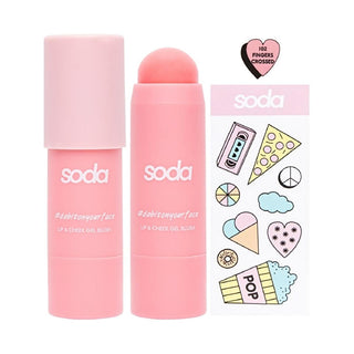 SODA Lip & Cheek Jel Allık 102 Fingers Crossed: Natural Buildable Cream Blush Stick for Lips & Cheeks - Easy Application & Blendable Formula SODA Fingers Crossed Gel Blush: Natural Lip & Cheek Color gel blush stick, cream blush, lip and cheek tint, natural blush makeup, easy to apply blush, buildable blush color, SODA blush, Fingers Crossed blush, blendable blush, multi-purpose blush, blush stick, cream blush stick, lip tint, cheek tint, natural makeup, easy application, buildable color, SODA makeup, SODA F