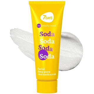 7Days My Beauty Week: Deep Pore Cleanse & Scrub Soda - Brightening Facial Cleanser with Zinc & Vitamin C, Exfoliating Face Wash, 2.71 fl oz 7Days Deep Pore Cleanser - Exfoliating Facial Scrub deep pore cleanser, facial scrub, soda face scrub, zinc vitamin c cleanser, exfoliating face wash, pore minimizing scrub, skin brightening cleanser, 7Days My Beauty Week, face wash, cleanser, scrub, exfoliate, soda, zinc, vitamin C, menthol, oily skin, combination skin, skin radiance, brightening, blemishes, pore minim