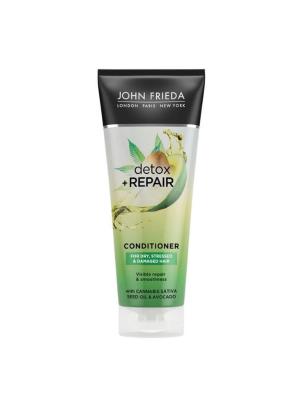 John Frieda Detox & Repair Hair Conditioner - Deeply Cleanses, Repairs & Moisturizes Damaged Hair - Sulfate, Paraben & Cruelty-Free - 8.45 fl oz John Frieda Detox & Repair Conditioner - Repair Damaged Hair Detox Repair Hair Conditioner, John Frieda Conditioner, Sulfate-free conditioner, Paraben-free conditioner, Damaged hair repair, Hemp seed oil conditioner, Avocado oil conditioner, Deep cleansing conditioner, Cruelty-free hair care, Hair moisturizing conditioner, hair conditioner, hair care, damaged hair,