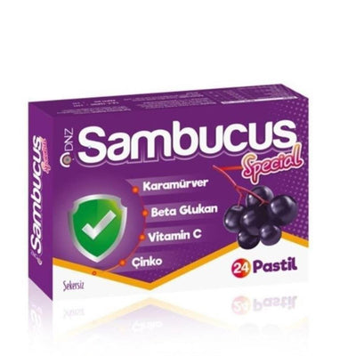 DNZ Sambucus Special 24 Pastil - Natural Immune Support with Sambucus, Beta Glucan, Vitamin C & Zinc