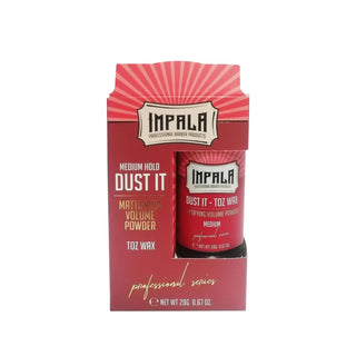 Impala Hair Wax - Medium Hold Styling for Men & Women, 20g Impala Hair Wax - Medium Hold Styling Hair Wax, Impala Dust It Toz Wax, Medium hold hair styling, Hair styling products, 20 g hair wax, Mens grooming, Womens hair care, Hair care products, Styling wax, Medium hold styling