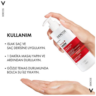 Vichy Dercos Energising Anti-Hair Loss Shampoo 400ml - Strengthens Hair Roots, Hypoallergenic