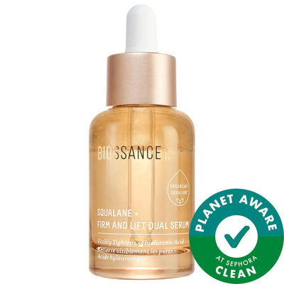 Firm & Lift: Hydrating Dual Facial Serum with Hyaluronic Acid & Squalane - Anti-Aging, Wrinkle Reduction, Vegan & Cruelt