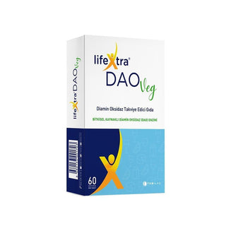 LifeXtra DAO Supplement - Histamine Intolerance Support, Vegetarian, 60 Tablets LifeXtra DAO - Histamine Intolerance Support Supplement DAO supplement, Diamin Oksidaz enzyme, Histamine intolerance support, Vegetarian dietary supplement, Plant-based DAO, Digestive health support, Histamine sensitivity relief, Vegetarian, Vegan, Dietary Supplement, Health Supplements, Digestive Enzymes