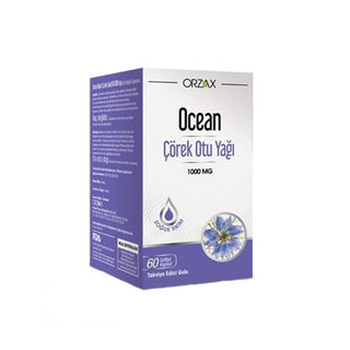 Orzax Ocean Black Seed Oil 1000mg - 60 Softgel Capsules - Natural Dietary Supplement Orzax Black Seed Oil 1000mg - 60 Softgels | Natural Supplement black seed oil supplement, dietary supplement, softgel capsules, cold-pressed black seed oil, natural health supplement, wellness, health-conscious, nigella sativa, antioxidant supplement, nutritional supplement